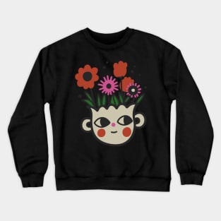 Garden Pot Face #smile face tattoo illustrations 5 Crewneck Sweatshirt